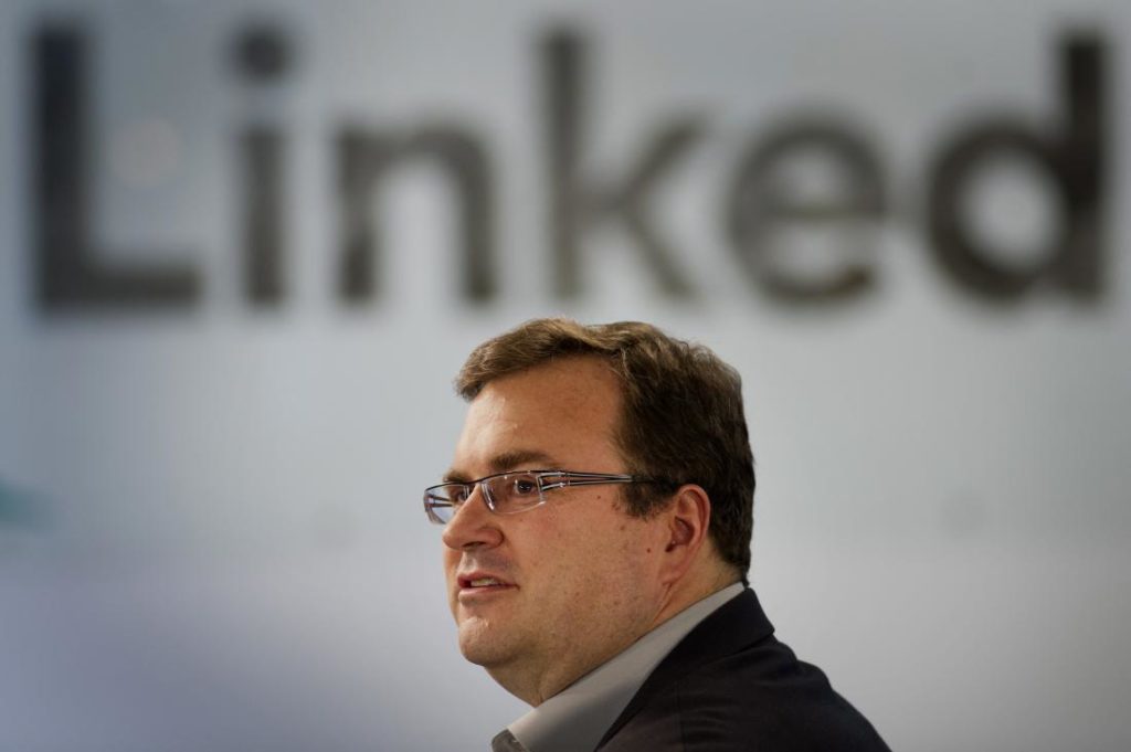 Reid Hoffman, chairman and co-founder of LinkedIn Corp., speaks during a Bloomberg Television interview in Sunnyvale, California, U.S., on Thursday, June 12, 2014. LinkedIn announced last week that users will soon have more design license over their profile pages, with the option of adding stock images or a custom backdrop - similar to what's already available on Facebook and Twitter. Photographer: David Paul Morris/Bloomberg via Getty Images